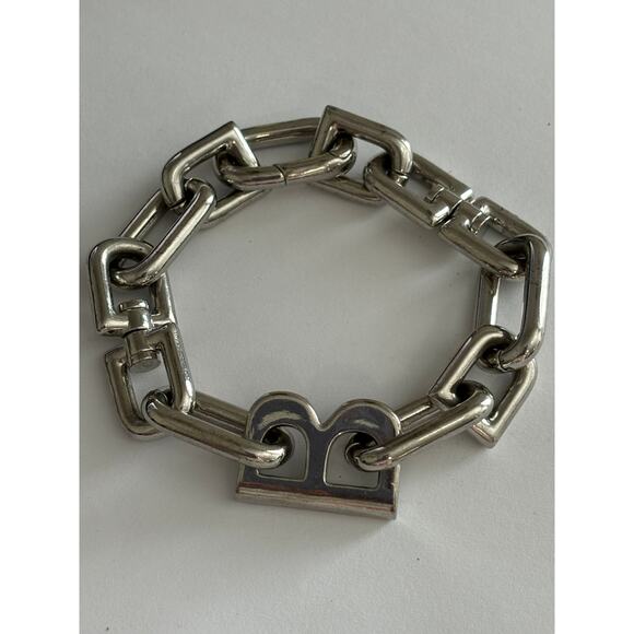 Balenciaga B Chain Bracelet Used Silver Tone Unisex - Picture 1 of 3
